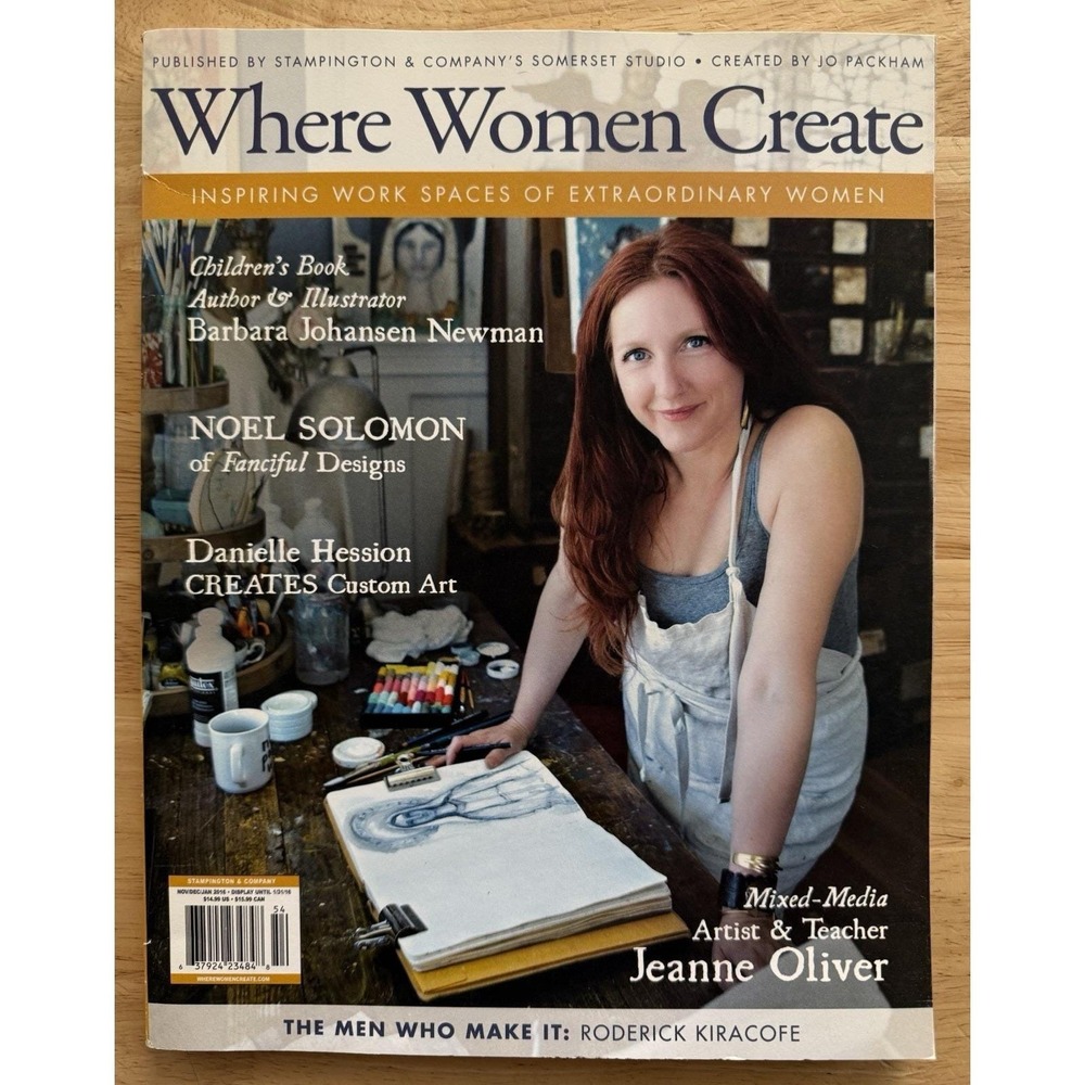 Where Women Create Magazine Nov/Dec/Jan 2016 Inspiring Work‎ Spaces Jo Packham